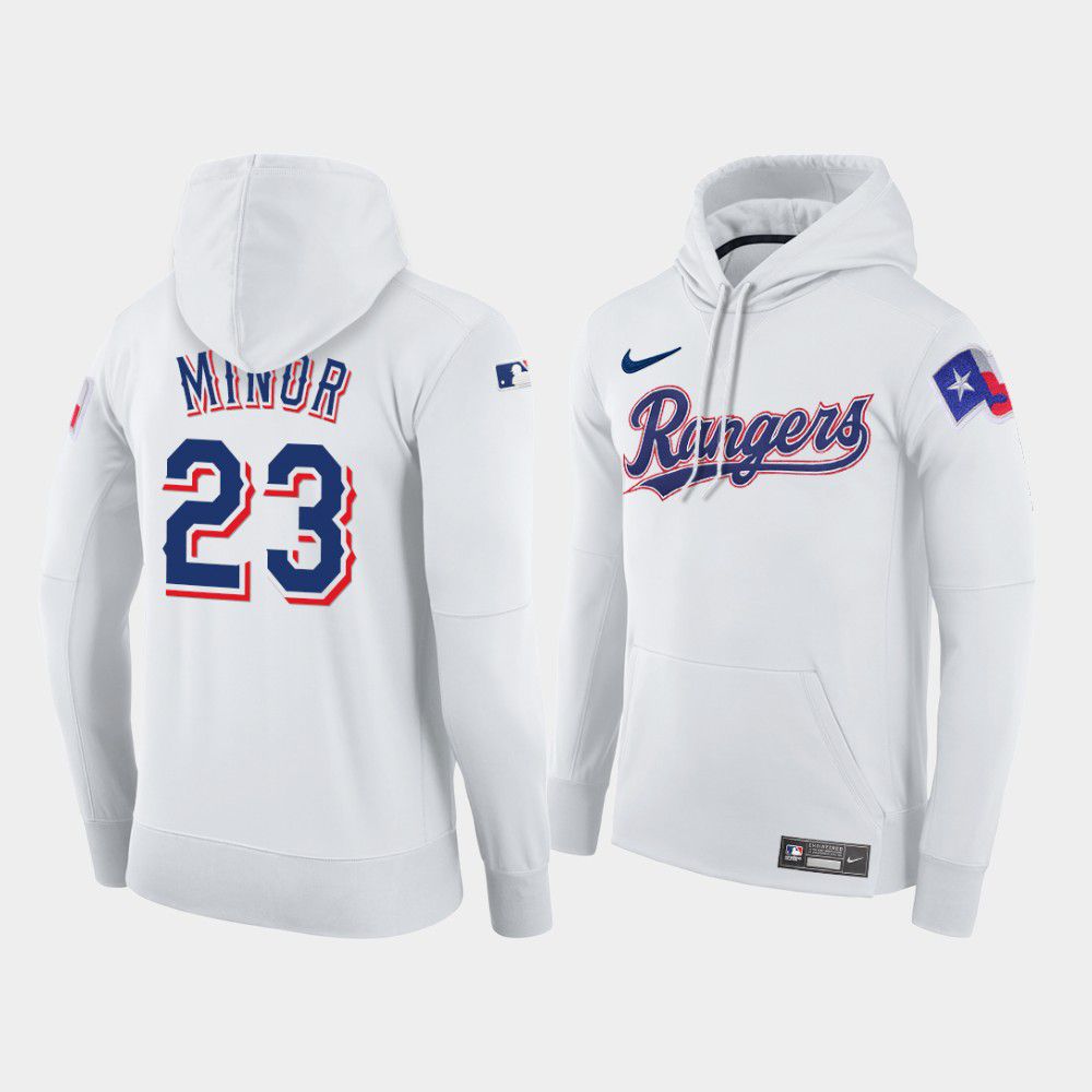 Men Texas Rangers #23 Minor white home hoodie 2021 MLB Nike Jerseys->texas rangers->MLB Jersey